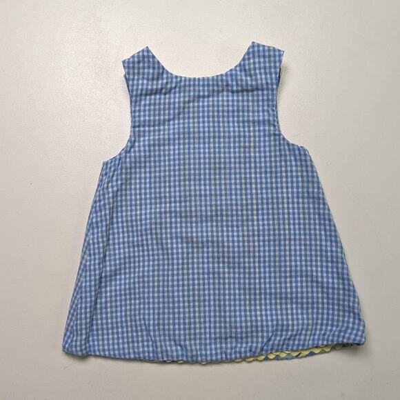 Dress Girls Size 12m Blue Reversible Sundress Bunny Rabbit Watermelon - Picture 3 of 7